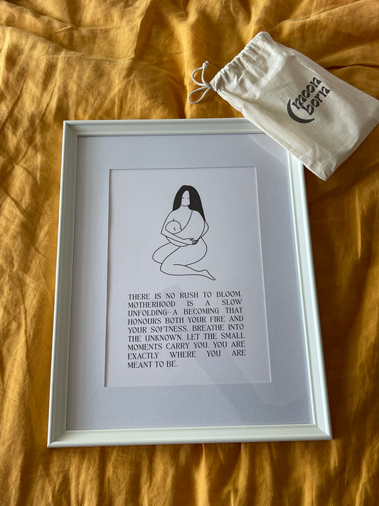 Unfolding A4 Print wall art celebrating the journey of motherhood
